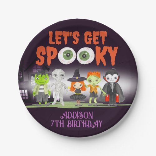 Lets Get Spooky Halloween Birthday Paper Plate