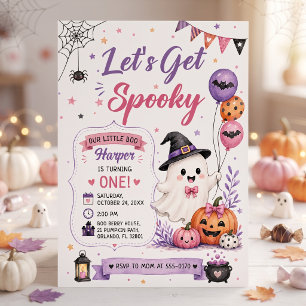 Let's Get Spooky Halloween Birthday Party Invitation
