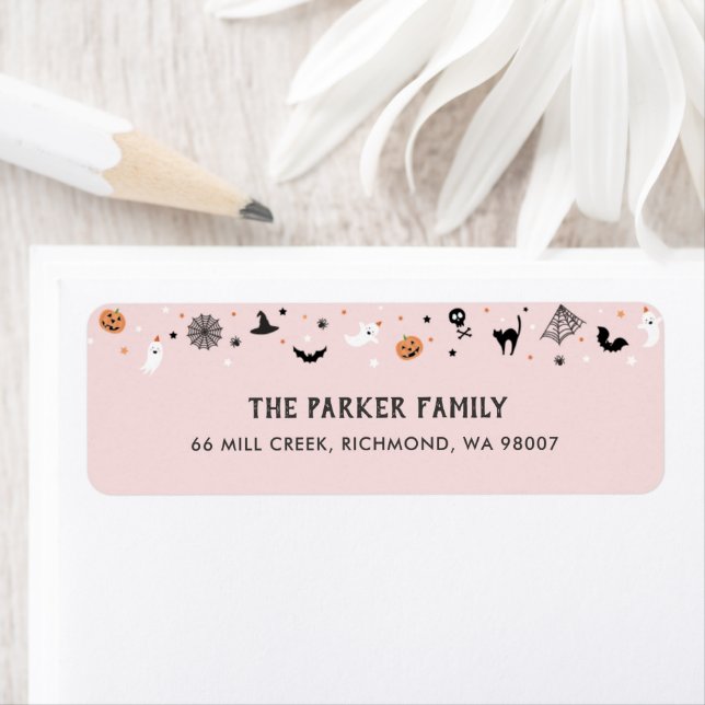 Let's get spooky Halloween Birthday Party Pink Label (Insitu)