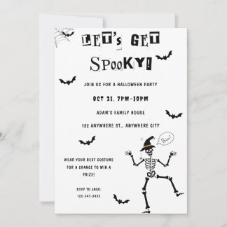 Let's Get Spooky Halloween Costume Party Invitatio Invitation