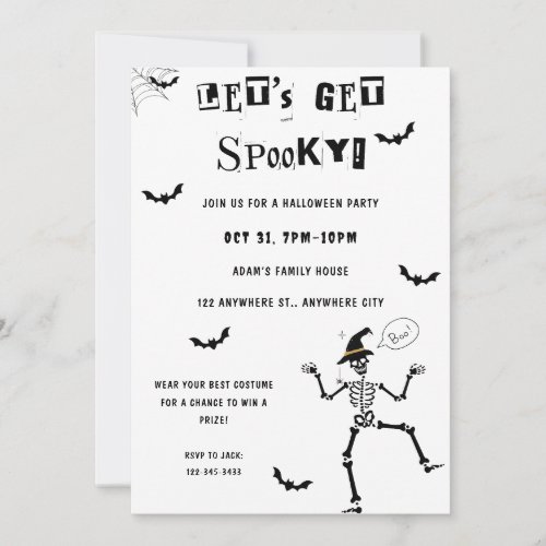 Lets Get Spooky Halloween Costume Party Invitatio Invitation