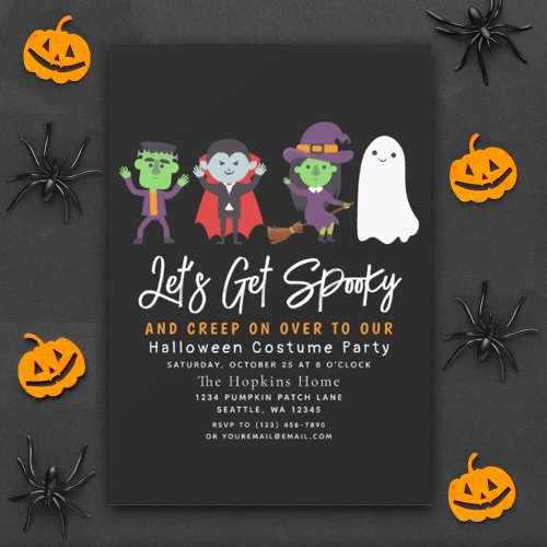 Lets Get Spooky Halloween Costume Party  Invitation