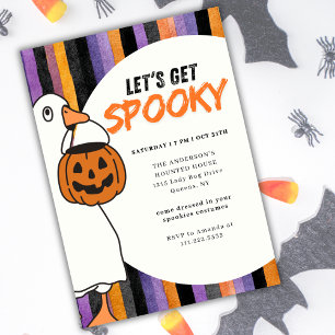 Let's Get Spooky Halloween Goose Costume Party Invitation