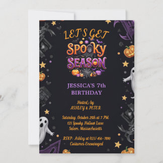 Let's Get Spooky Halloween Party Birthday Invitati Invitation