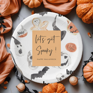 Let's get Spooky Halloween Party Paper Plates