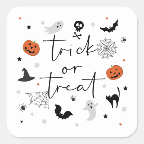 Lets get spooky Halloween Party white 2 Square Sticker