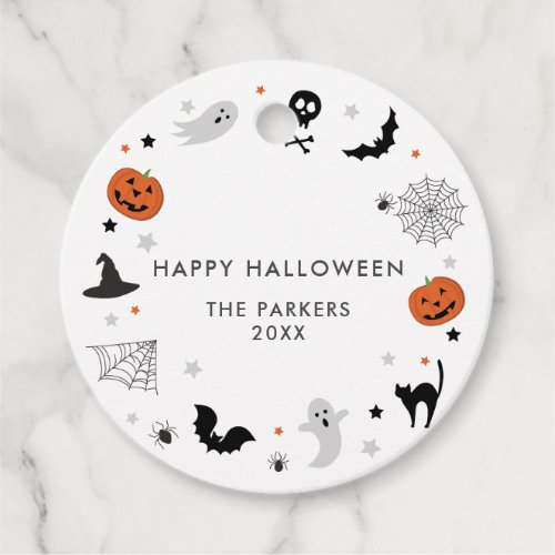 Lets get spooky Halloween Party white Favor Tags