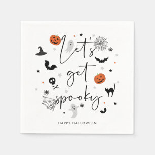 Let's get spooky Halloween Party white Napkins
