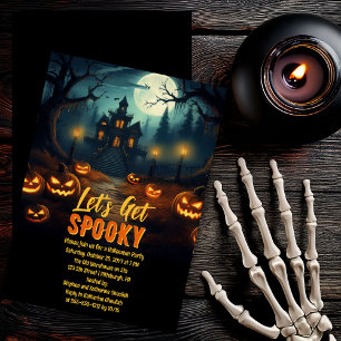 Let's Get Spooky Haunted House Halloween Party Invitation