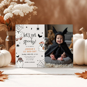 Lets Get Spooky Kids Halloween Birthday Photo Invitation