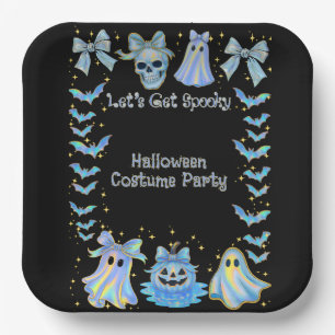 Lets Get Spooky Kids Halloween Folded Invitation Paper Plates
