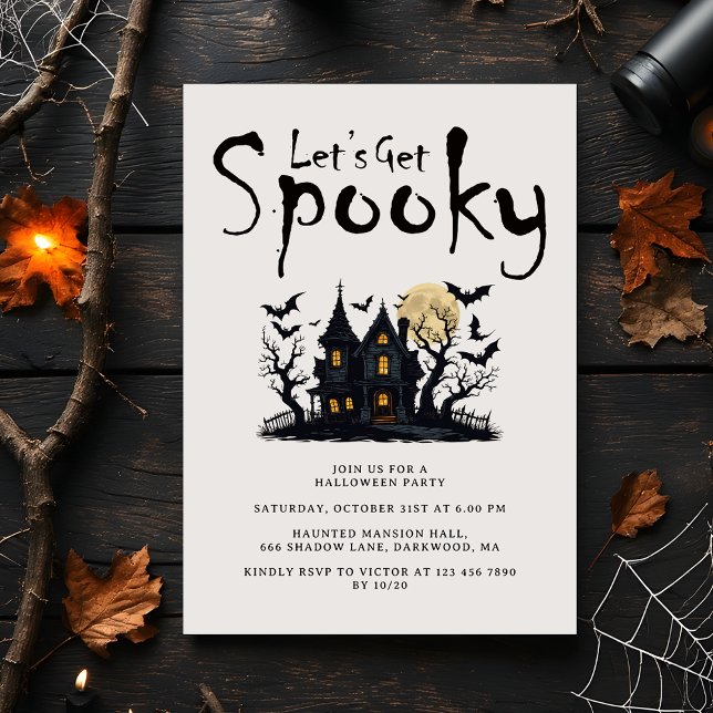 Let's Get Spooky Modern Adults Halloween Party Invitation (Creator Uploaded)