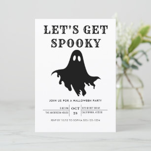 Let's Get Spooky Modern Chic Halloween Party Invitation