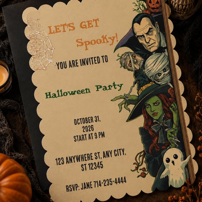 Let's Get Spooky Party Halloween  Invitation (Creator Uploaded)