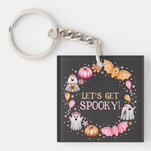 Lets Get Spooky Pastel Halloween Keychain