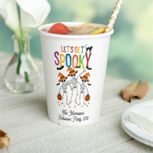 Let's Get Spooky Personalized Halloween Party Paper Cups