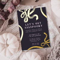 Let's Get Spooky Snake Halloween Foil Invitation