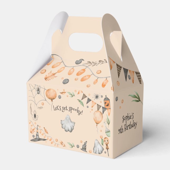 Let's get spooky! Spooktacular kids birthday party Favor Boxes (Front Side)