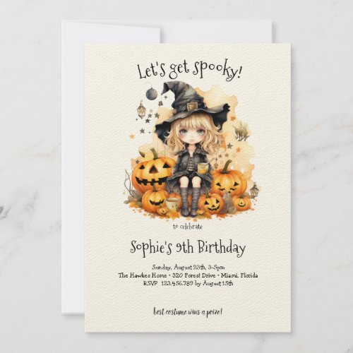 Lets get spooky Spooktacular kids birthday party Invitation
