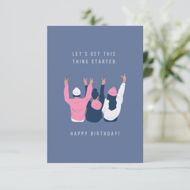 Let's Get Started Birthday Card (Standing Front)