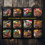 Let's Get Steaks: 2025/2026 World Calendar<br><div class="desc">From classic American cheeseburgers to exotic Japanese Wagyu creations, the Let's Get Steaks: 2025/2026 World Calendar is a feast for the eyes and a celebration of global gastronomy. Each month brings a new and exciting country steak dinner, highlighting the diverse culinary traditions of 12 different countries. It's the perfect gift...</div>