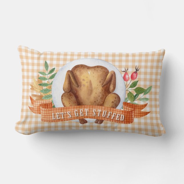Let's Get Stuffed | Thanksgiving Lumbar Pillow (Front)