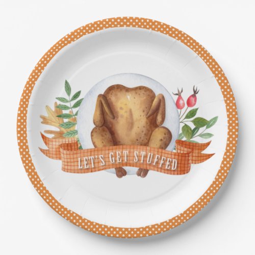 Lets Get Stuffed Thanksgiving Turkey  Paper Plates