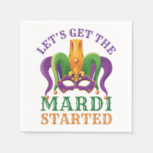Let's Get the Mardi Started Mardi Gras Party Napkins