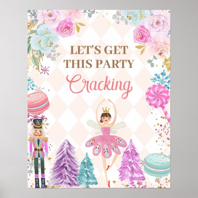 Let's Get This Party Cracking Nutcracker Birthday Poster (Front)