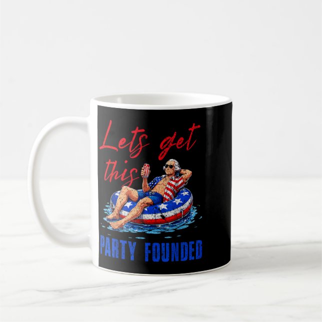Lets Get This Party Founded Pool Float Usa 4th Of Coffee Mug (Left)