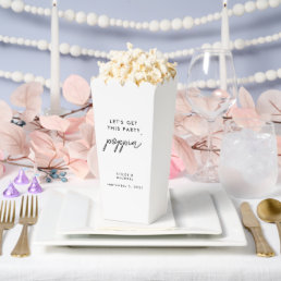 Let's Get This Party Poppin Wedding Popcorn Favor Boxes