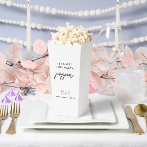 Lets Get This Party Poppin Wedding Popcorn Favor Boxes