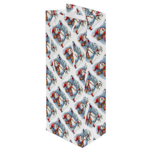 Lets get Tipsy Snowman Drinking Wine Wine Gift Bag