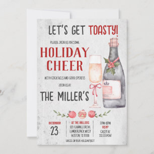 Let's Get Toasty Holiday Cheer Christmas Party Invitation