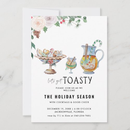 Lets Get Toasty  Holiday Party Invitation