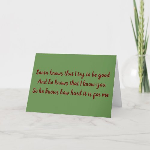LETS GET TOGETHER AND HAVE CHRISTMAS FUN HOLIDAY CARD
