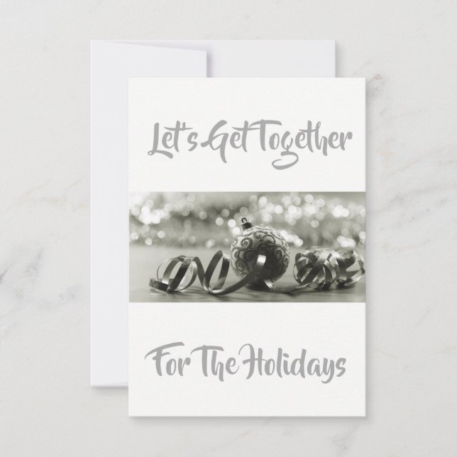 "LET'S GET TOGETHER" BEAUTIFUL SILVERY INVITATION (Front)
