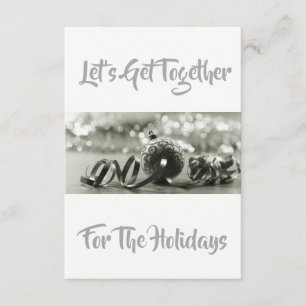 "LET'S GET TOGETHER" BEAUTIFUL SILVERY INVITATION