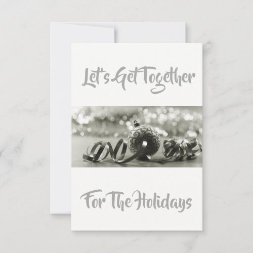 LETS GET TOGETHER BEAUTIFUL SILVERY INVITATION