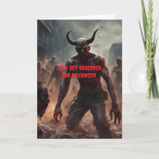 Let's get together for Halloween. Card