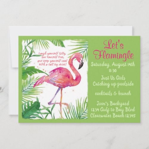 Lets Get Together Girlfriends Flamingle Invitation