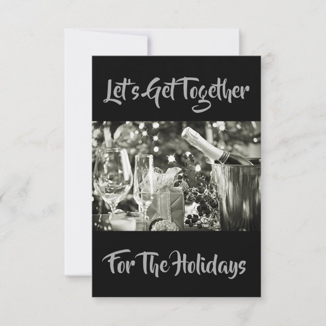 "LET'S GET TOGETHER" LOVELY SILVERY INVITATION (Front)