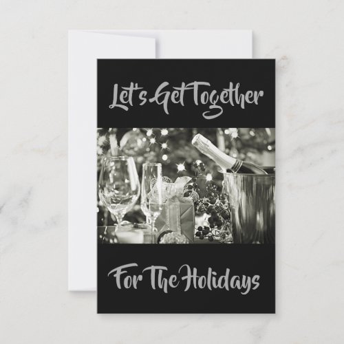 LETS GET TOGETHER LOVELY SILVERY INVITATION