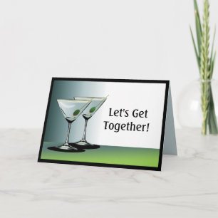 Let's Get Together Martini Cocktails Greeting Card