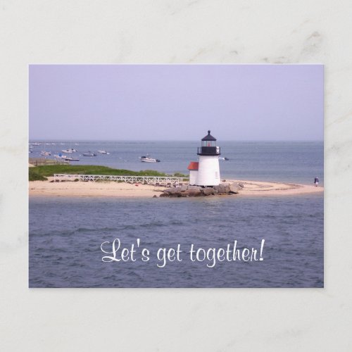 Lets Get Together Nantucket Lighthouse Post Card