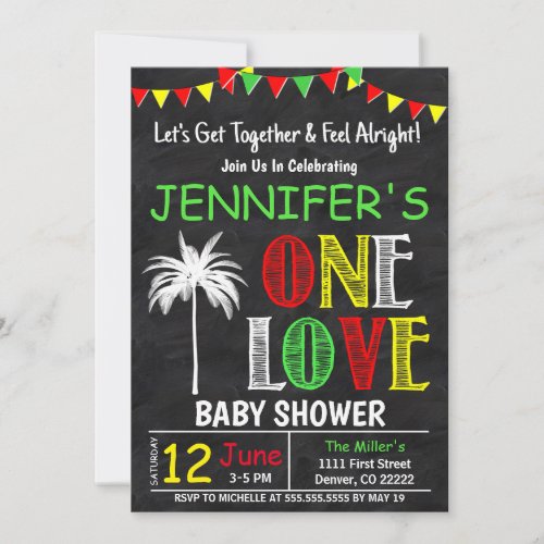 Lets Get Together One Love Baby Shower Invitation