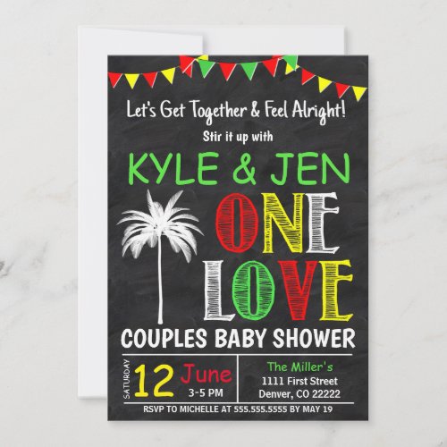 Lets Get Together One Love Couples Baby Shower  Invitation