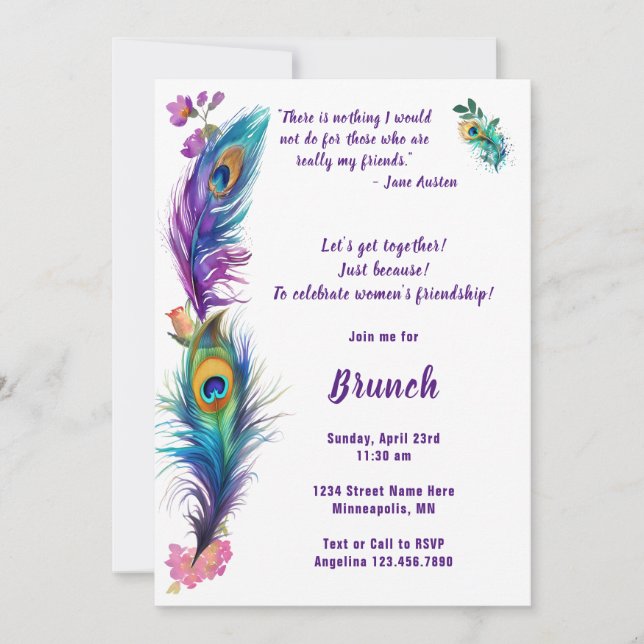 Let's Get Together To Celebrate Women's Friendship Invitation (Front)