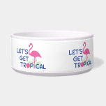 Let&#39;s Get Tropical Flamingo Cute Doggie Cat Design Bowl