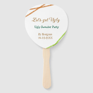 Let's get ugly Christmas ugly sweater Partyorange Hand Fan